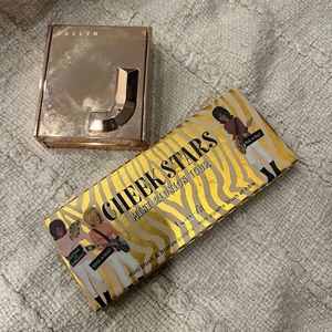 Lightly used Benefit blush palette and Jaclyn highlighter